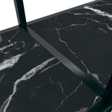 Console Table Black 200x35x75.5 cm Tempered Glass - Rear View