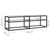 TV Cabinet Transparent 140x40x40.5 cm Tempered Glass