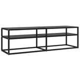 TV Cabinet Black 140x40x40.5 cm Tempered Glass - Front View