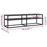 TV Cabinet Black 140x40x40.5 cm Tempered Glass