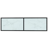 TV Cabinet White Marble 140x40x40.5 cm Tempered Glass - 45-Degree Angle