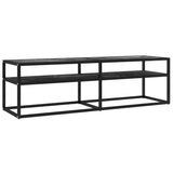 TV Cabinet Black Marble 140x40x40.5 cm Tempered Glass