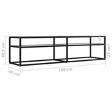 TV Cabinet Transparent 160x40x40.5 cm Tempered Glass - Rear View