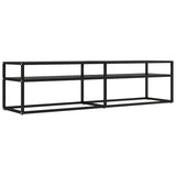 TV Cabinet Black 160x40x40.5 cm Tempered Glass - Front View