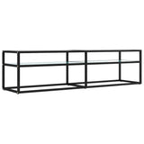 TV Cabinet White Marble 160x40x40.5 cm Tempered Glass - Front View