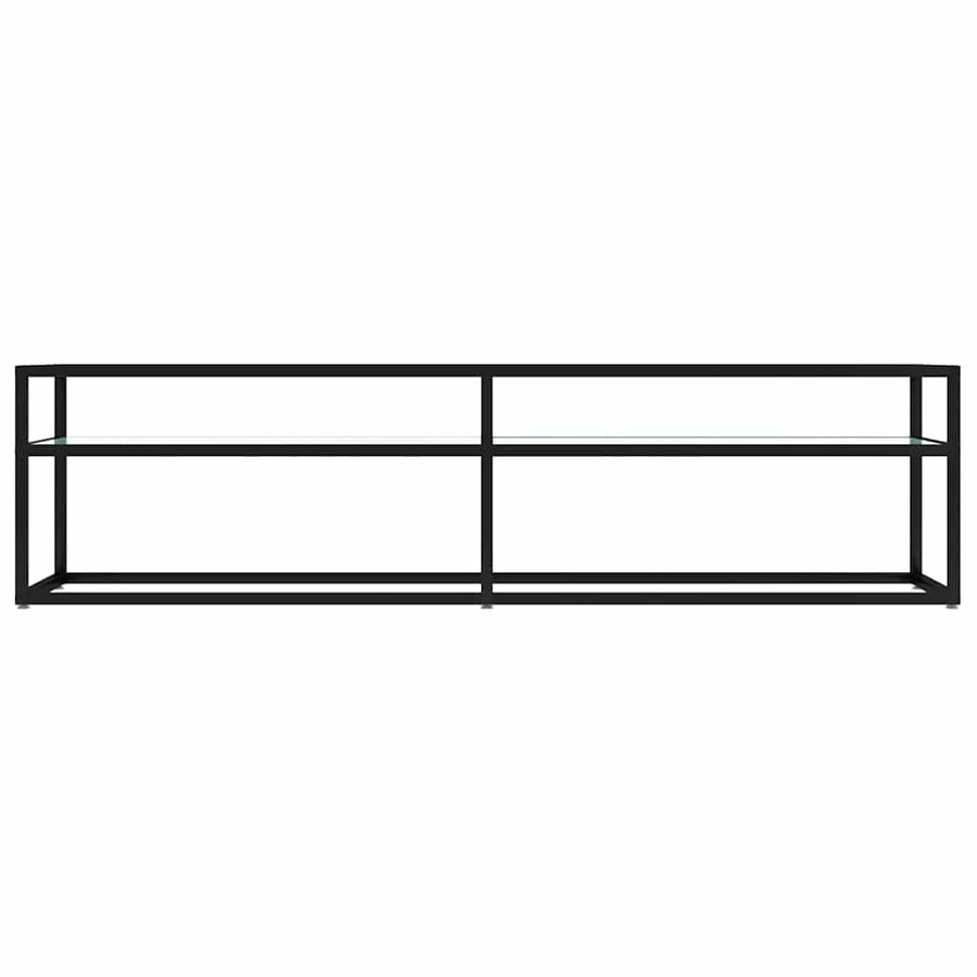 TV Cabinet White Marble 160x40x40.5 cm Tempered Glass