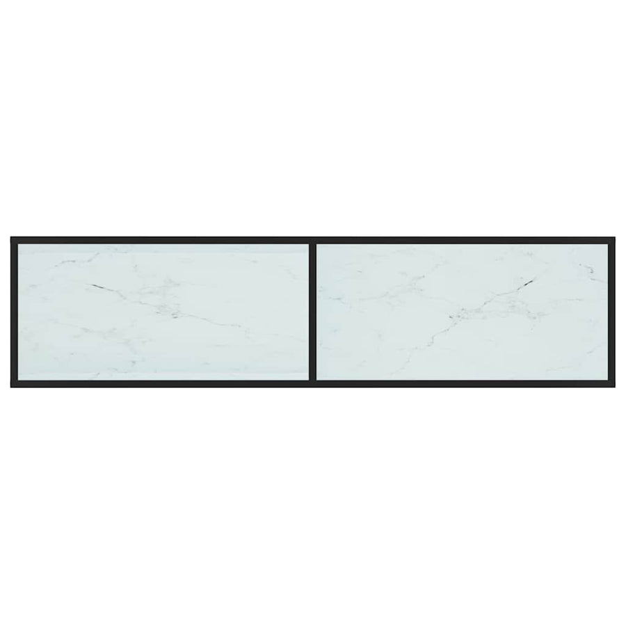 TV Cabinet White Marble 160x40x40.5 cm Tempered Glass