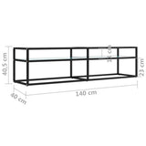 TV Cabinet White Marble 160x40x40.5 cm Tempered Glass - Close-Up Angle