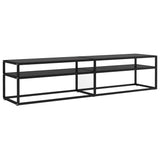 TV Cabinet Black 180x40x40.5 cm Tempered Glass - Front View