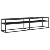 TV Cabinet Black Marble 180x40x40.5 cm Tempered Glass - Front View