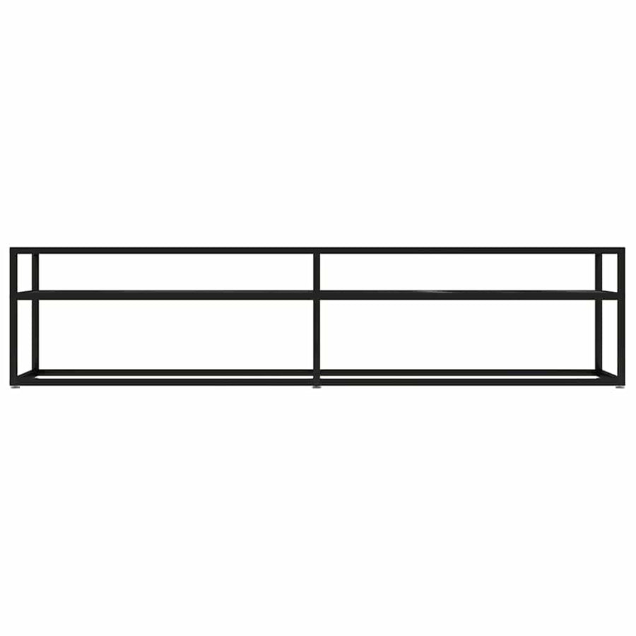 TV Cabinet Black Marble 180x40x40.5 cm Tempered Glass