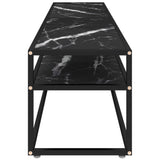 TV Cabinet Black Marble 180x40x40.5 cm Tempered Glass - Top-Down View