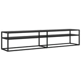 TV Cabinet Black 200x40x40.5 cm Tempered Glass - Front View