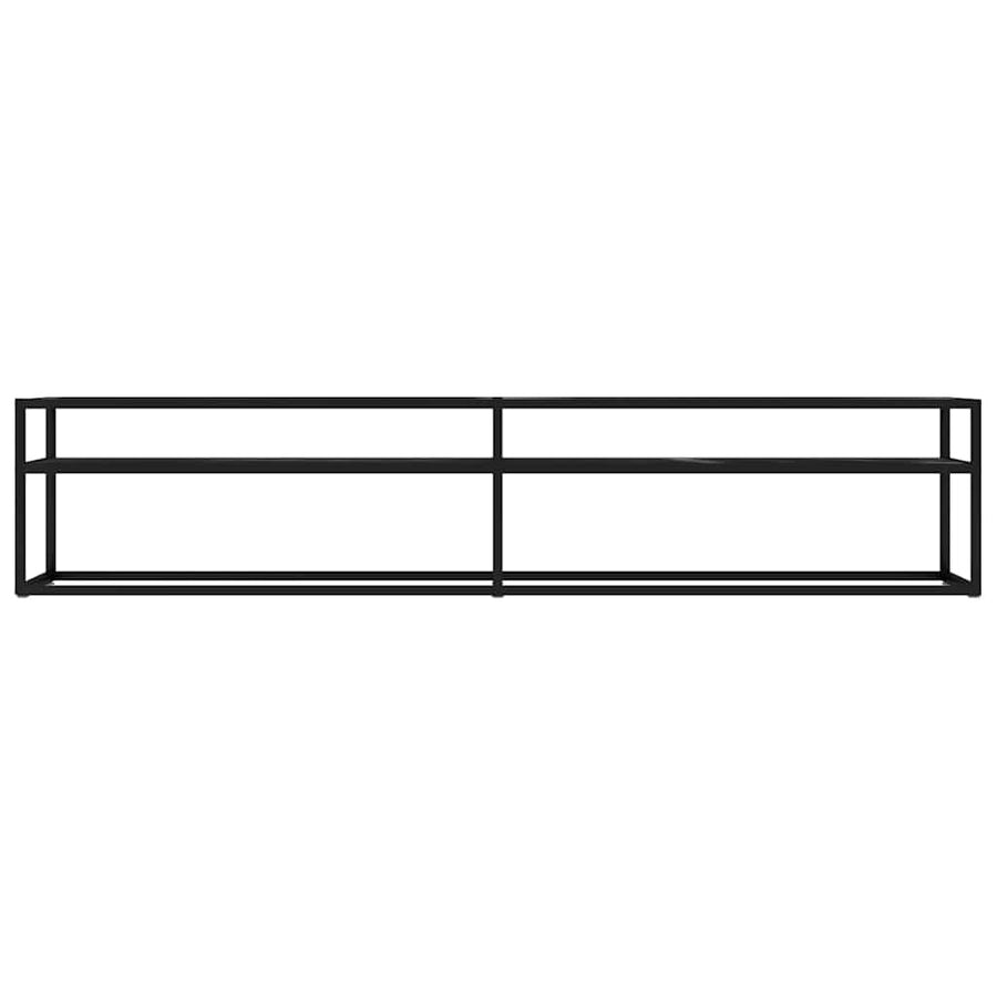 TV Cabinet Black Marble 200x40x40.5 cm Tempered Glass