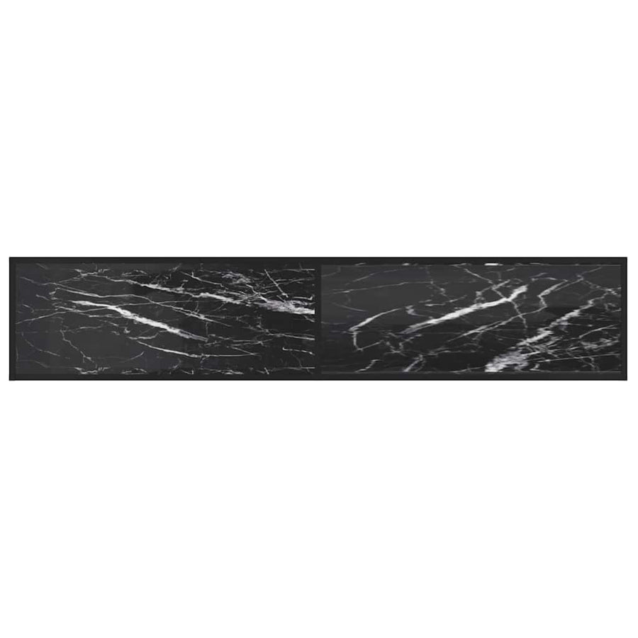 TV Cabinet Black Marble 200x40x40.5 cm Tempered Glass