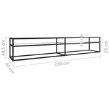 TV Cabinet Transparent 220x40x40.5 cm Tempered Glass - Rear View