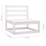 Garden 2-Seater Sofa White Solid Wood Pine - Rear View