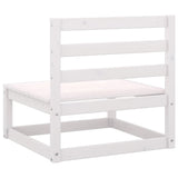 3 Piece Garden Lounge Set White Solid Wood Pine - Close-Up Angle