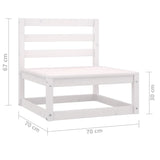 3 Piece Garden Lounge Set White Solid Wood Pine - Extra Image