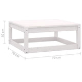 3 Piece Garden Lounge Set White Solid Wood Pine - Extra Image