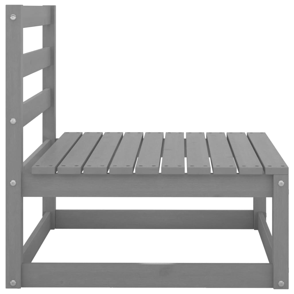 3 Piece Garden Lounge Set Grey Solid Wood Pine