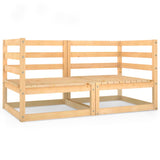 Garden 2-Seater Sofa Solid Wood Pine - Front View