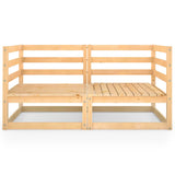 Garden 2-Seater Sofa Solid Wood Pine - Side View