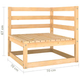Garden 2-Seater Sofa Solid Wood Pine - Rear View