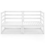 Garden 2-Seater Sofa White Solid Wood Pine