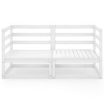 Garden 2-Seater Sofa White Solid Pinewood