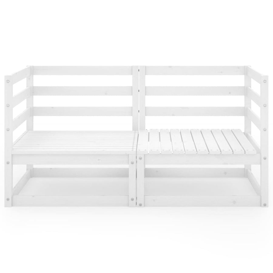 Garden 2-Seater Sofa White Solid Pinewood