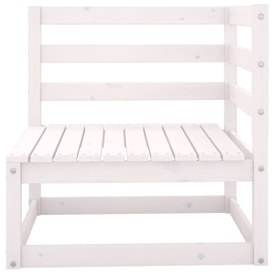Garden 2-Seater Sofa White Solid Pinewood
