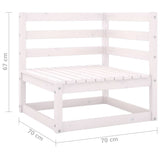 Garden 2-Seater Sofa White Solid Wood Pine