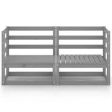 Garden 2-Seater Sofa Grey Solid Wood Pine