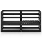 Garden 2-Seater Sofa Black Solid Pinewood