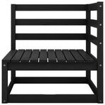 Garden 2-Seater Sofa Black Solid Pinewood