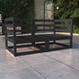 Garden 2-Seater Sofa Black Solid Pinewood