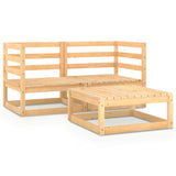 3 Piece Garden Lounge Set Solid Pinewood - Front View