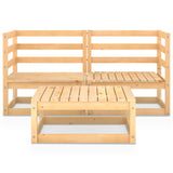 3 Piece Garden Lounge Set Solid Pinewood - Side View