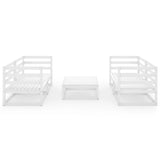 5 Piece Garden Lounge Set White Solid Pinewood - Side View