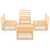 4 Piece Garden Lounge Set Solid Pinewood - Side View
