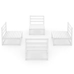 4 Piece Garden Lounge Set White Solid Wood Pine