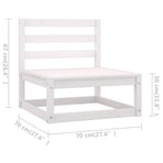 4 Piece Garden Lounge Set White Solid Wood Pine