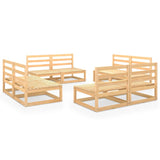8 Piece Garden Lounge Set Solid Pinewood - Front View