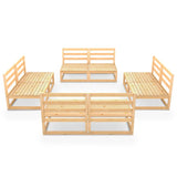 8 Piece Garden Lounge Set Solid Pinewood - Side View