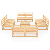 9 Piece Garden Lounge Set Solid Pinewood - Side View