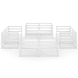 8 Piece Garden Lounge Set White Solid Pinewood - Side View