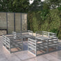 8 Piece Garden Lounge Set Grey Solid Wood Pine
