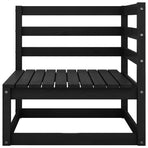 8 Piece Garden Lounge Set Black Solid Wood Pine