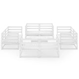 9 Piece Garden Lounge Set White Solid Pinewood - Side View
